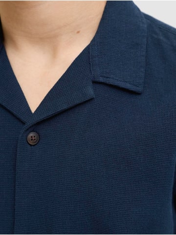 JACK & JONES Junior Waffle Resort-Hemd Kurzarm Jjglobal in Dunkelblau