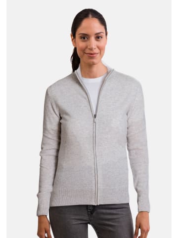CASH-MERE.CH Cardigan mit Reissverschluss in Hellgrau melange