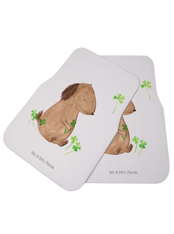 Mr. & Mrs. Panda Automatte Hund Kleeblatt ohne Spruch in Weiß