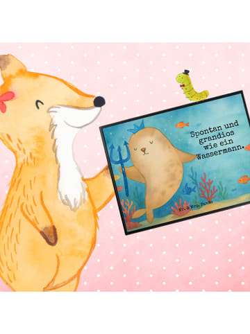 Mr. & Mrs. Panda Schreibunterlage Sternzeichen Wassermann Design... in Weiß