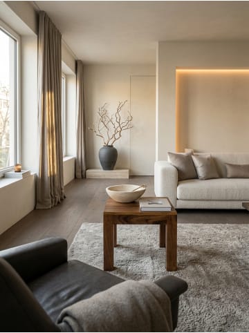 KADIMA DESIGN Couchtisch Massivholz 45x40x45 cm Wohnzimmertisch braun in Massivholz