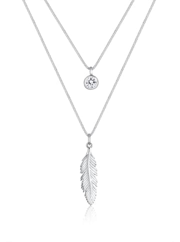 Elli Halskette 925 Sterling Silber Boho, Feder in Silber