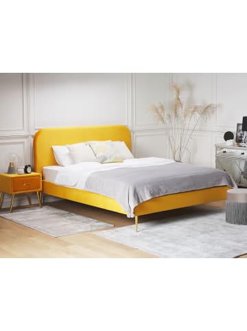 Beliani 2-tlg Doppelbett FLAYAT in Gelb/Gold