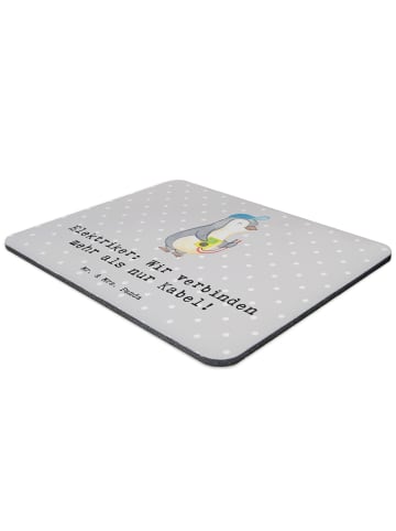 Mr. & Mrs. Panda Maus-Pad Elektriker Verbindungen mit Spruch in Grau Pastell