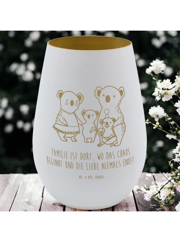 Mr. & Mrs. Panda Kerzenglas Koala Familie mit Spruch in Weiß