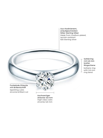 Trilani Ring aus Sterling Silber mit Zirkonia in silber