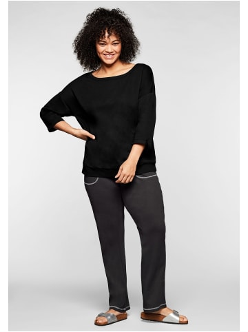 sheego Sweatshirt in schwarz