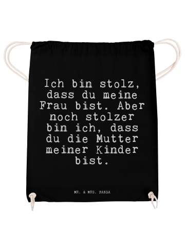 Mr. & Mrs. Panda gym tasche Ich bin stolz, dass... mit Spruch in Schwarz