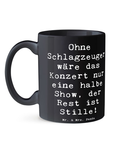 Mr. & Mrs. Panda Becher Spruch Schlagzeug Konzert mit Spruch in Schwarz