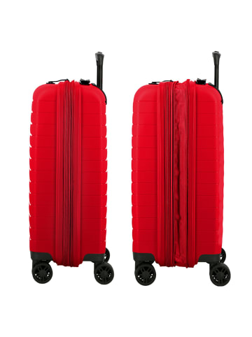 Jump Striper 4 Rollen Kabinentrolley 55 cm mit Dehnfalte in red