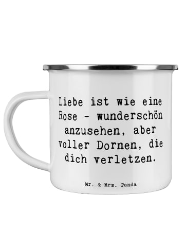 Mr. & Mrs. Panda Teetasse Spruch Rose Herzschmerz mit Spruch in Weiß