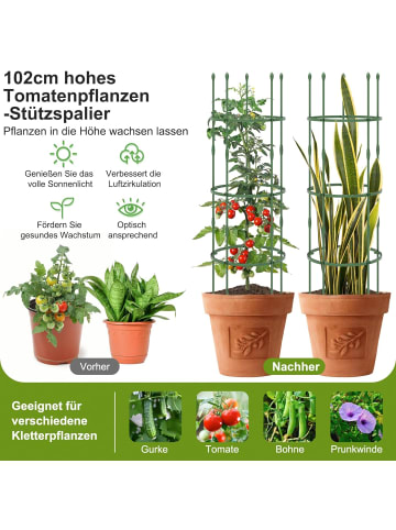 COSTWAY Tomaten Rankhilfe 3er Set 154cm in Grün