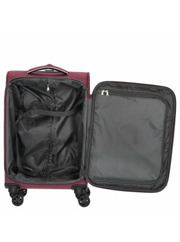 D&N Travel Line 9204 - 4-Rollen-Kabinentrolley S 55 cm (schwarz) in lila