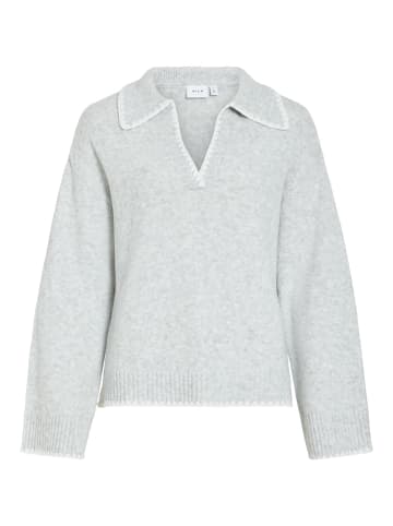 Vila Strickpullover in Light Grey Melange