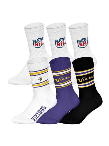 NFL Socken 6er Pack in Minnesota Vikings/Weiß