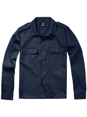 Brandit Hemd "Us Shirt Long Sleeve" in Blau