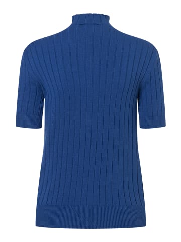 More & More figurbetonter Halbarm-Ripp-Pullover in college blue