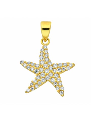 Adeliás Damen 333 Gold Anhänger Seestern mit Zirkonia in gold