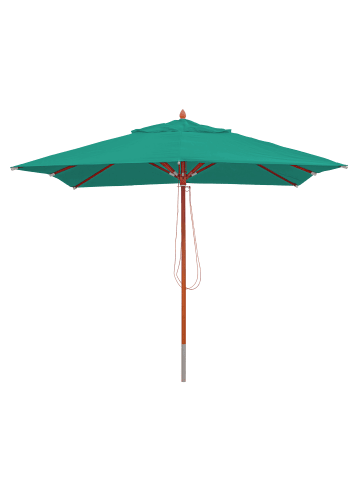 MCW Gartenschirm C57, eckig 3x3m mit Seilzug, Blau-grün