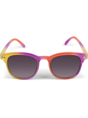 styleBREAKER Nerd Sonnenbrille in Gelb-Pink-Orange / Grau Verlauf