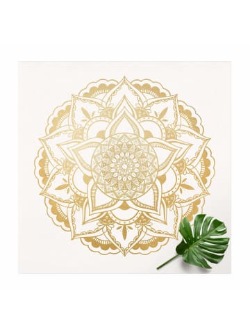 WALLART Vinyl-Teppich - Mandala Blume gold weiß in Gold