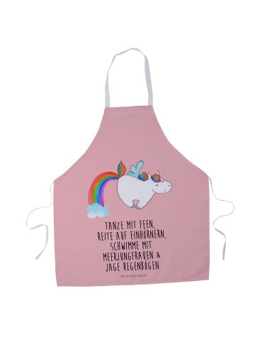 Mr. & Mrs. Panda Schürze Einhorn Fliegendes Pferd mit Spruch in Rot Pastell
