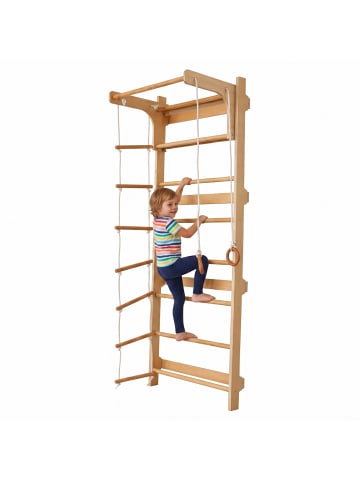 relaxdays Sprossenwand in Natur - (B)80 x (H)215 x (T)57,5 cm