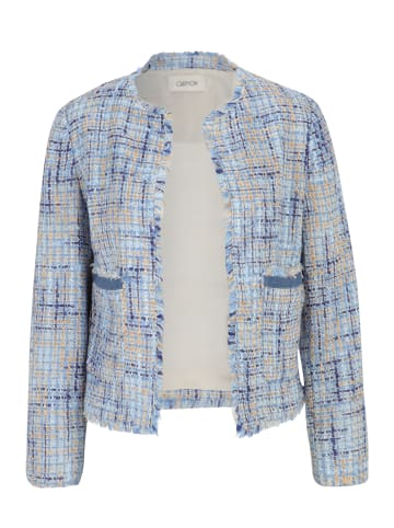 CARTOON Tweedblazer mit Taschen in Blau/Beige