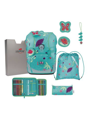 DerDieDas ErgoFlex Tiny Schulranzen-Set 6-teilig Butterfly Garden