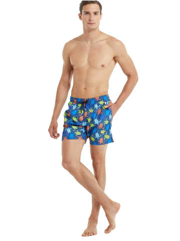 BLACKSPADE Fits perfect Badeshorts Summer Prints mit kurzem Bein in Turtle Print