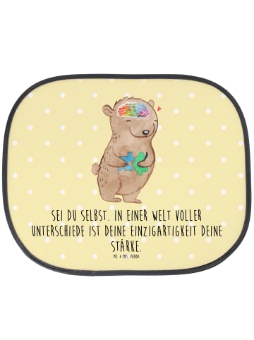 Mr. & Mrs. Panda Auto Sonnenblende Bär Autismus mit Spruch in Gelb Pastell