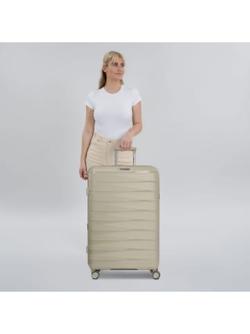 Franky London 4 Rollen Trolley L 74 cm mit Dehnfalte beige