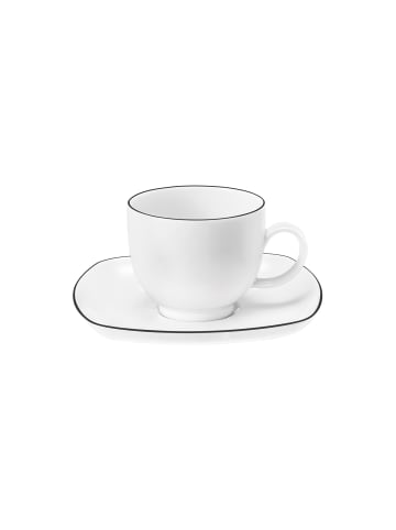 Seltmann Weiden Kaffeetasse mit Untertasse Lido Black Line in 220 ml in weiß