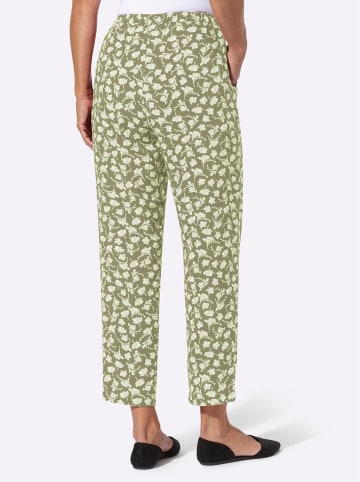 WITT WEIDEN Schlupfhose in khaki-weiß-bedruckt
