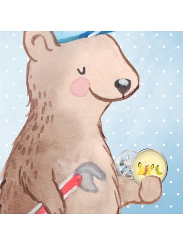 Mr. & Mrs. Panda Waschbecken Ablaufstopfen Raupe Schmetterling o... in Gelb Pastell