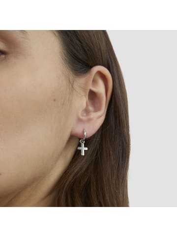 s.Oliver Creolen mit Kreuz Detail in silber