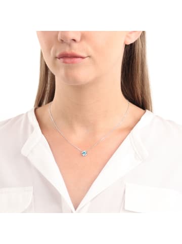 Amor Kette mit Anhänger Silber 925, rhodiniert in Blau