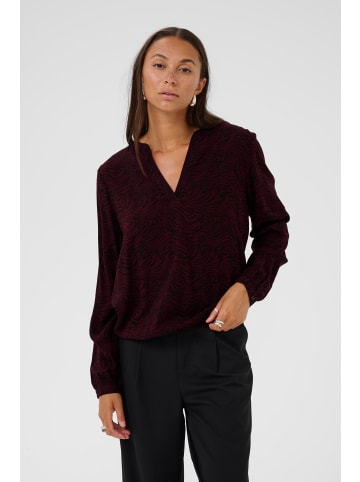 Kaffe Bluse langarm KAditte Regular fit in Windsor Wine/Black Animal