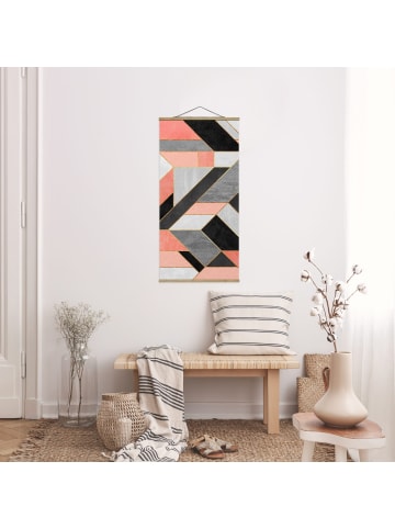 WALLART Stoffbild - Elisabeth Fredriksson - Geometrie Rosa und Gold in Rosa