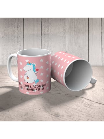 Mr. & Mrs. Panda Kinderpott Einhorn Baby mit Spruch in Rot Pastell