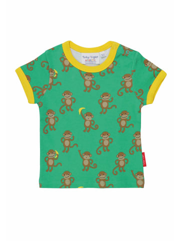 Toby Tiger T-Shirt mit Affen Print in grün