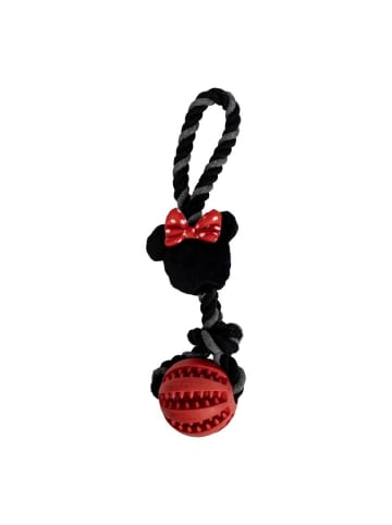 Disney Minnie Mouse Disney Minnie Mouse Ballspielzeug für Hunde – Mit Seil zum Werfen in Rot