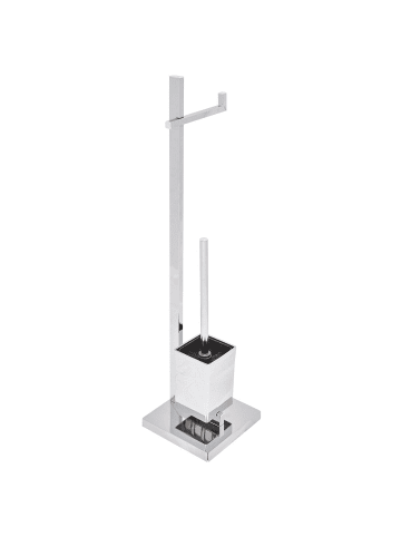 Beliani Toilettenbürste ULAPES in Silber - (W) 18 x (H) 70 x (L) 18 cm