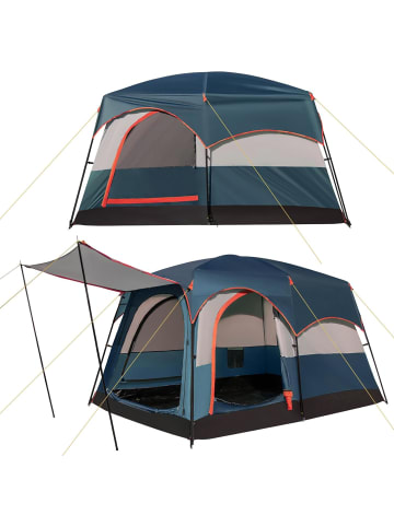 COSTWAY Campingzelt für 4-6 Personen in Blau