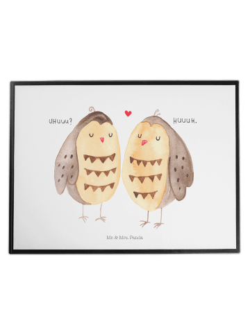 Mr. & Mrs. Panda Schreibtischunterlage Eulen Liebe ohne Spruch in Weiß