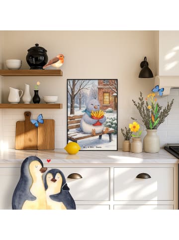 Mr. & Mrs. Panda Wandbild Taube Winter Pommes Design ohne Spruch in Weiß