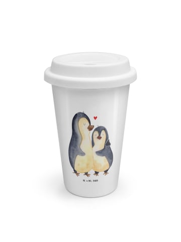Mr. & Mrs. Panda Mehrwegbecher Pinguine Einschlafen ohne Spruch in Weiß