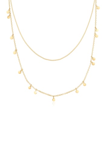 Elli Halskette 925 Sterling Silber Geo, Plättchen in Gold