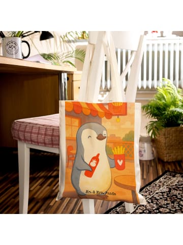 Mr. & Mrs. Panda Stoffbeutel Pinguin Pommes Design ohne Spruch in Weiß