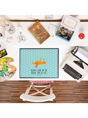 Mr. & Mrs. Panda Schreibunterlage Fuchs Sterne mit Spruch in Türkis Pastell